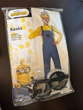 Kids Kevin Minion Costume - Yellow & Blue, Includes Goggles and Hat